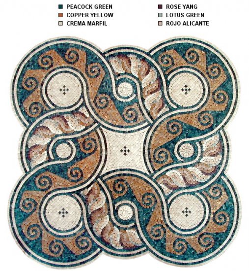 INTRICATE 38 INCH MOSAIC MEDALLION