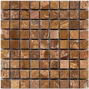 Loose Polished Copper Yellow Marble Mosaic Tesserae 7mm Thick