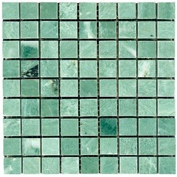 Loose Polished Lushan Green Marble Mosaic Tesserae 7mm Thick