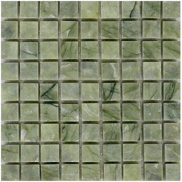 Loose Polished Vegetable Green Marble Mosaic Tesserae 7mm Thick
