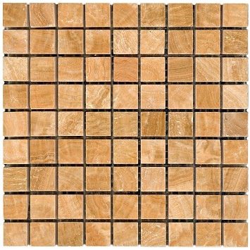 Loose Polished Yellow Woodvein Marble Mosaic Tesserae 7mm Thick