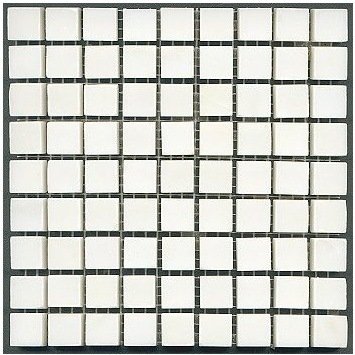 Loose Polished China White Marble Mosaic Tesserae 7mm Thick