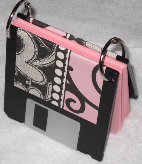 Disc Jotter-Pink Paisley (Recycled Notepad)