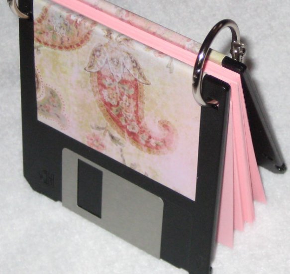 Disc Jotter- Shabby Chic (Recycled Notepad)