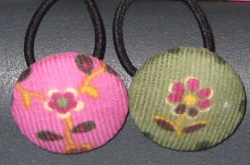 Pink and Green Ponytail Holders Hair Accessories