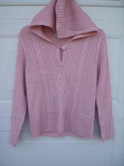 Faded Glory Pink Hooded Sweater SIZE MEDIUM 8/10
