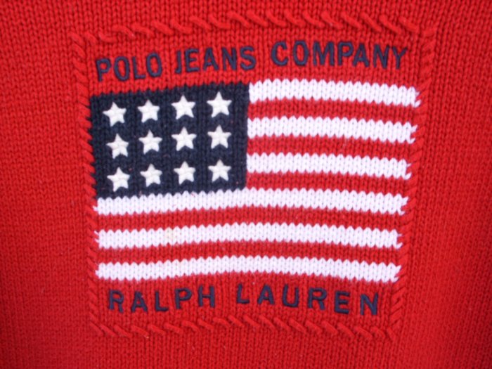 Ralph Lauren Red Knit Sweater SIZE LARGE