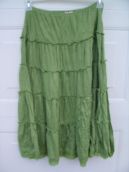 FANG Green Crinkle Skirt SIZE LARGE