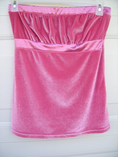 Self-Esteem Pink Velour Tube Top SIZE LARGE