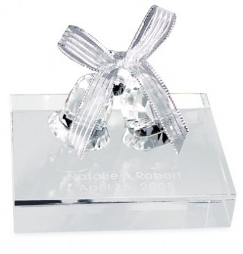 Engraved Crystal Love Bells