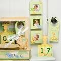 Baby on Safari Hand-painted Wood Gift Set
