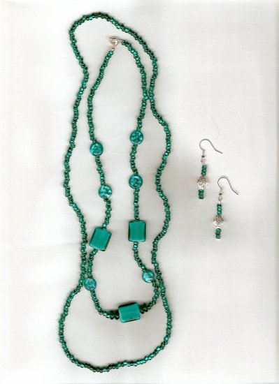 Teal Shimmer Necklace and earring set