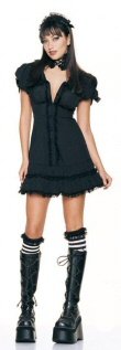 4 Piece Gothic Doll Dress Costume
