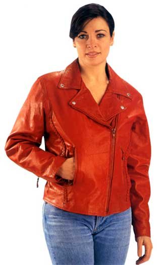 Red Leather Motorcycle Jacket