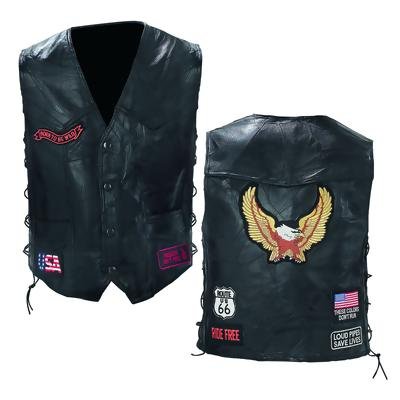 Genuine Buffalo Leather Biker Vest-Men's