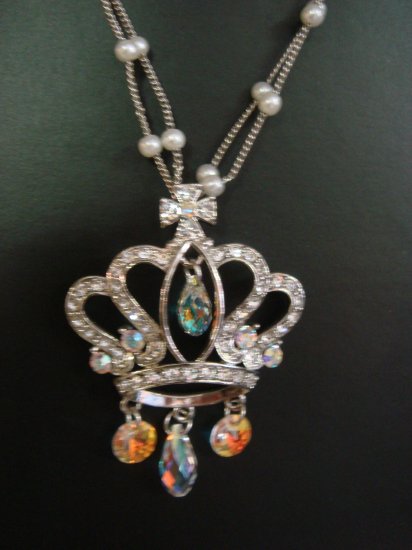 Swarovski Crystal Crown Necklace