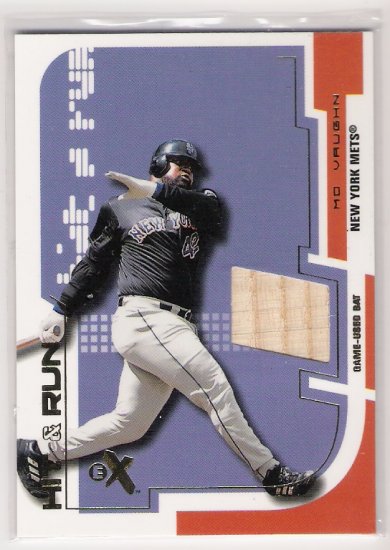 2002 E-X HIT AND RUN MO VAUGHN METS BAT CARD