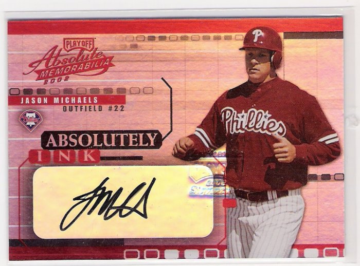 2002 ABSOLUTE MEMORIABILIA JASON MICHAELS PHILLIES ABSOLUTELY INK AUTO CARD