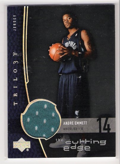 2005 UD TRILOGY CUTTING EDGE ANDRE EMMETT GRIZZLIES JERSEY CARD