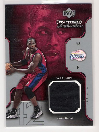 2002-03 UD OVATION AUTHENTICS ELTON BRAND CLIPPERS WARM-UPS CARD