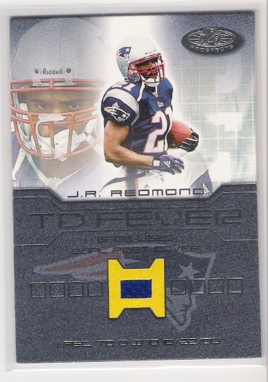 2001 FLEER HOT PROSPECTS J.R. REDMOND PATRIOTS TD FEVER GAME USED GOAL POST CARD