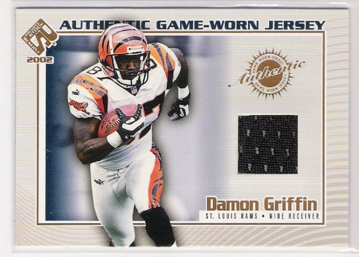 2002 PACIFIC PRIVATE STOCK DAMON GRIFFIN GAME-WORN JERSEY CARD