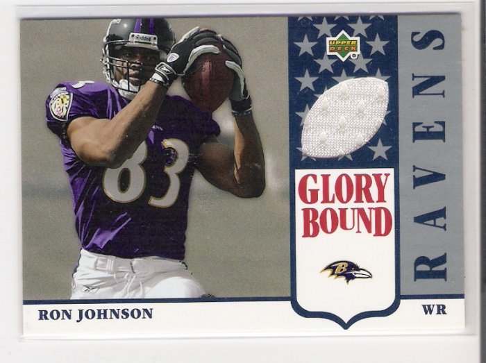 2002 UD GLORY BOUND RON JOHNSON RAVENS JERSEY CARD