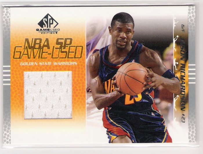 2003-04 UD SP GAME USED JASON RICHARDSON GOLDEN STATE JERSEY CARD