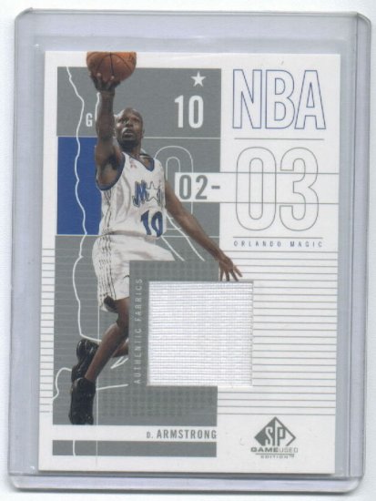 2002-03 UD SP GAME USED DARRELL ARMSTRONG MAGIC GAME-USED JERSEY CARD