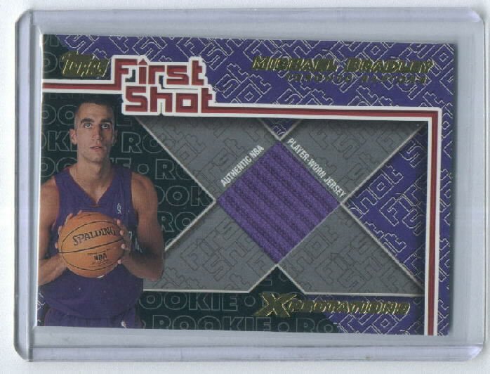 2001-02 TOPPS XPECTATIONS FIRST SHOT MICHAEL BRADLEY RAPTORS JERSEY CARD