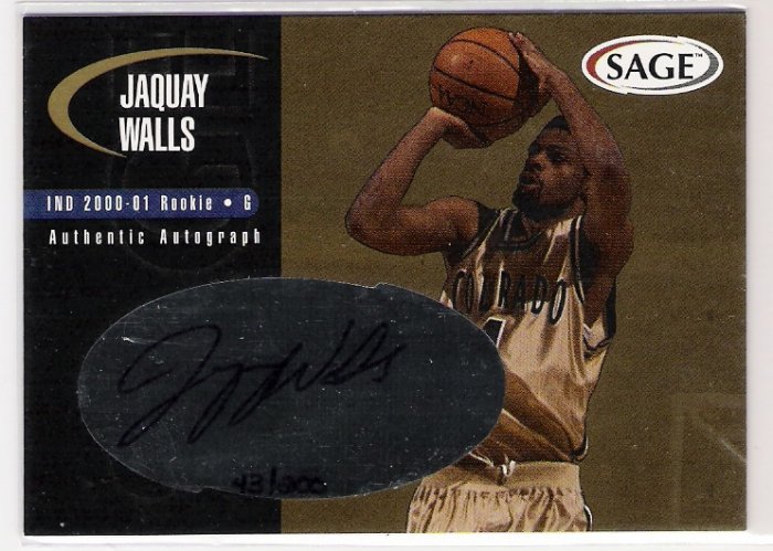 2000 SAGE GOLD JAQUAY WALLS AUTOGRAPHED CARD