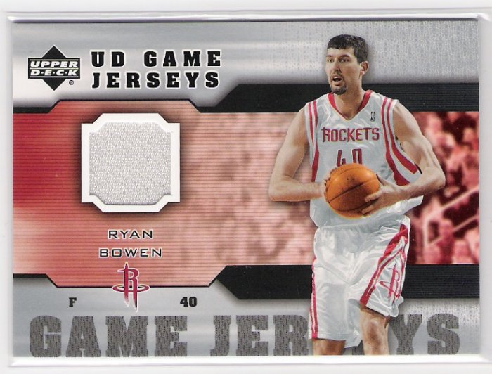 2005-06 UD GAME JERSEYS RYAN BOWEN ROCKETS GAME-USED JERSEY CARD
