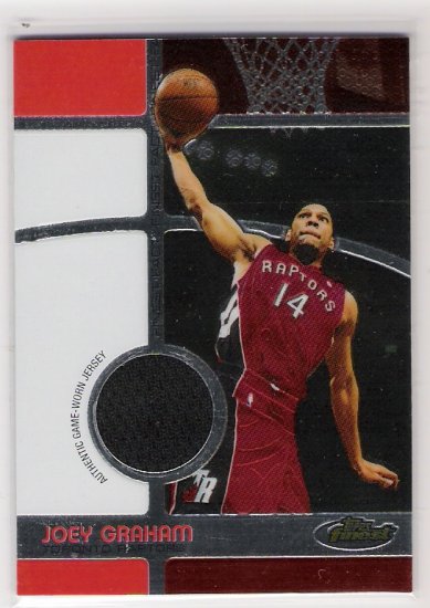 2006 TOPPS FINEST FACT JOEY GRAHAM RAPTORS GAME-WORN JERSEY CARD