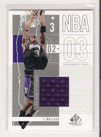 2002-03 UD SP GAME USED GERALD WALLACE KINGS GAME-USED JERSEY CARD