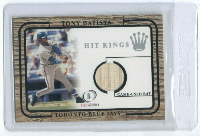 2001 FLEER LEGACY HIT KINGS TONY BATISTA BLUE JAYS GAME-USED BAT CARD