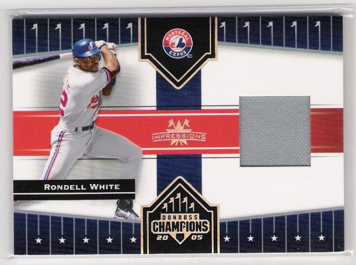 2005 DONRUSS CHAMPIONS IMPRSSIONS RONDELL WHITE EXPOS GAME WORN ITEM CARD