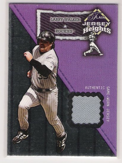 2002 FLLER FLAIR JERSEY HEIGHTS LARRY WALKER ROCKIES GAME-WORN JERSEY CARD