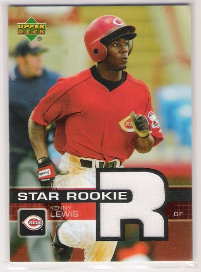2003 UPPER DECK STAR ROOKIE KENNY LEWIS REDS JERSEY SWATCH CARD