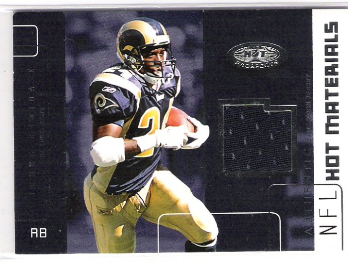 2002 FLEER HOT PROSPECTS TRUNG CANDIDATE RAMS HOT MATERIALS GAME WORN JERSEY CARD