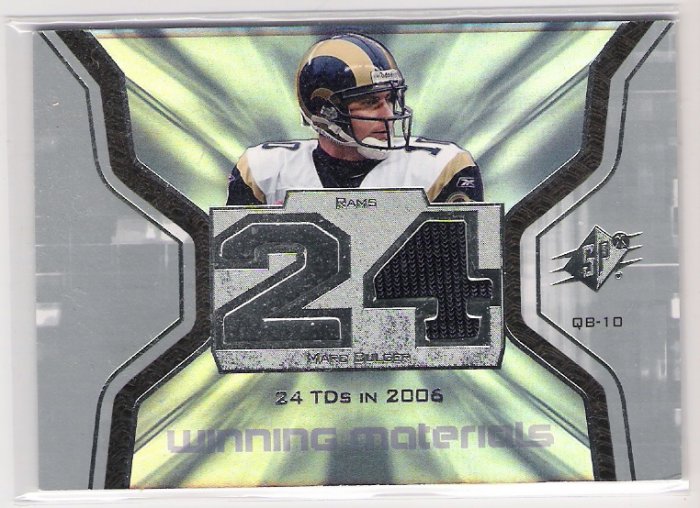 2007 UD SPX WINNING MATERIALS MARC BULGERS RAMS GAME-WORN JERSEY