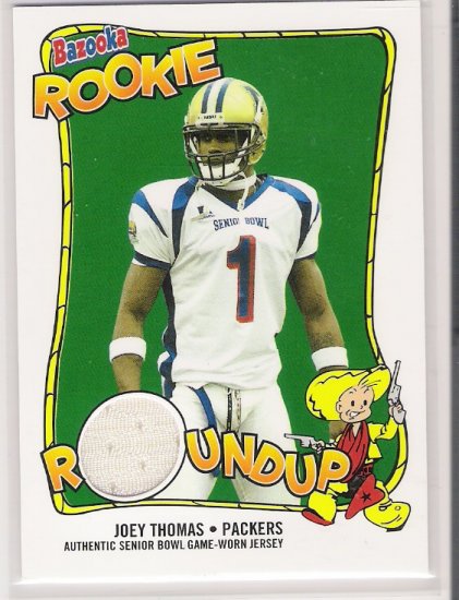 2004 TOPPS BAZOOKA ROOKIE JOEY THOMAS PACKERS SENIOR BOWL JERSEY CARD