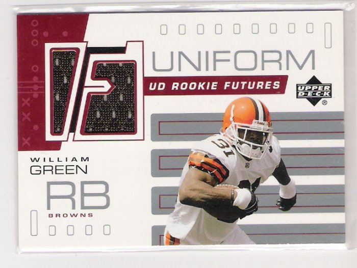 2002 UD ROOKIE FUTURES WILLIAM GREEN BROWNS JERSEY CARD