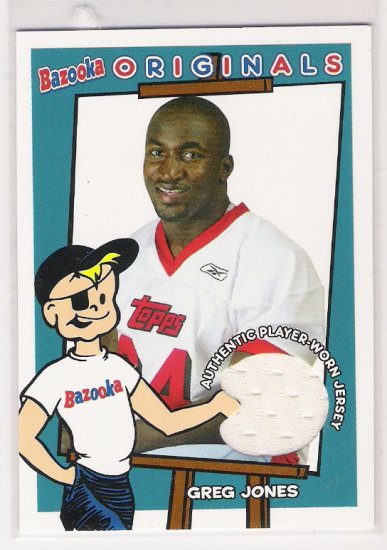 2004 TOPPS BAZOOKA GREG JONES JAGUARS ORIGINALS JERSEY CARD