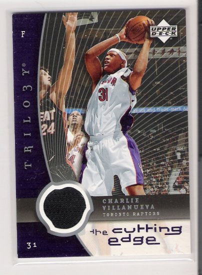2005-2006 UD TRILOGY CUTTING EDGE CHARLIE VILLANUEVA RAPTORS JERSEY CARD