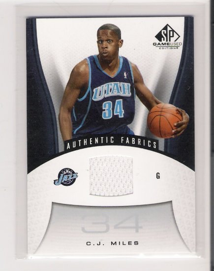 2006-07 SP GAME USED EDITION C.J. MILES JAZZ GAME USED CARD