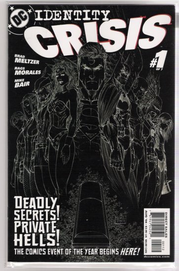 IDENTITY CRISIS #1 MICHAEL TURNER REVERSE NEGATIVE COVER-NEVER READ!