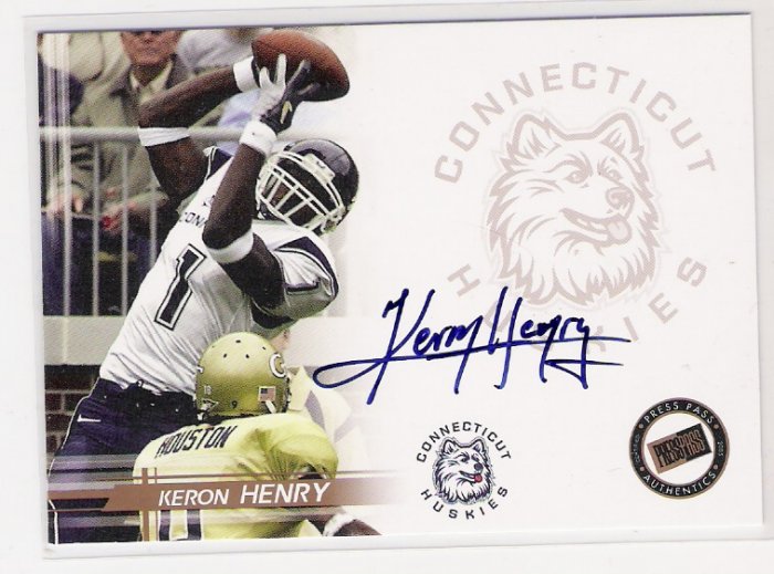 2005 PRESSPASS KERON HENRY HUSKIES AUTHENTIC AUTOGRAPHED CARD