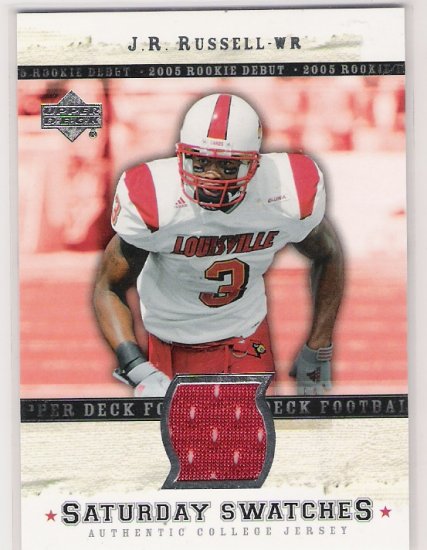 2005 UD ROOKIE DEBUT SAUTRDAY SWATCHES J.R. RUSSELL LOUISVILLE JERSEY CARD