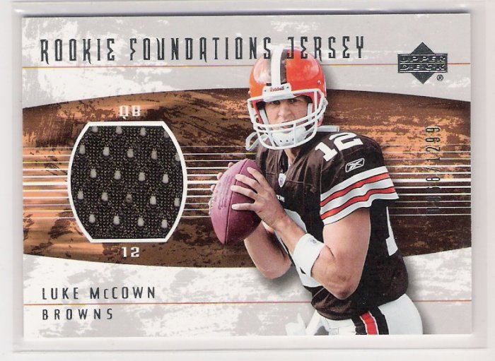 2004 UD ROOKIE FOUNDATIONS LUKE MCCOWN BROWNS JERSEY CARD
