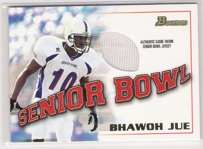 2001 BOWMAN SENIOR BOWL BHAWOH JUE SENIOR BOWL JERSEY CARD